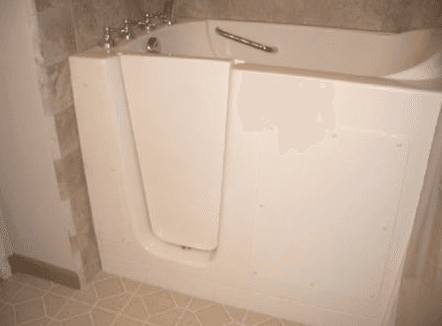 Walk-in tub with custom door