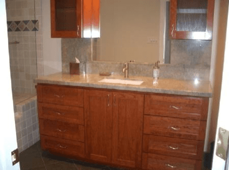 Custom cabinets for a single bathroom vanity
