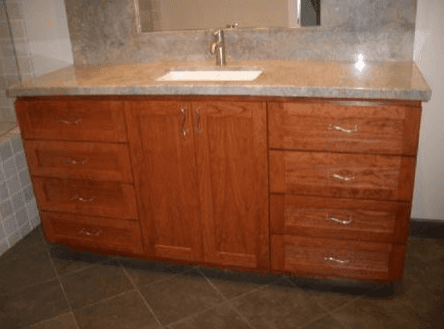Custom cabinets for a single bathroom vanity