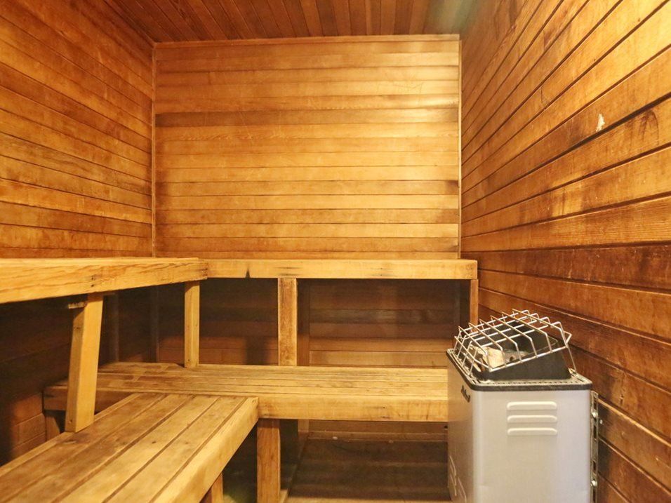 Interior view of a sauna
