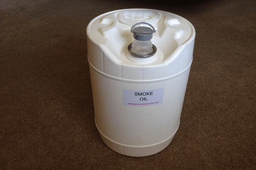 A white container with the word smoke on it
