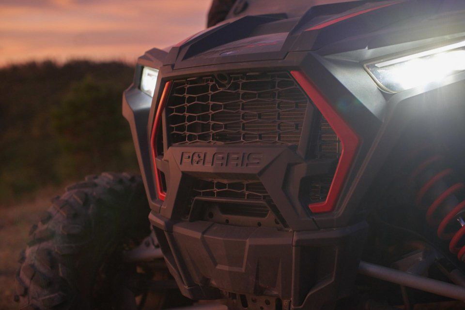 Front grill of Polaris RZR rental from Tucson Adventure Rentals