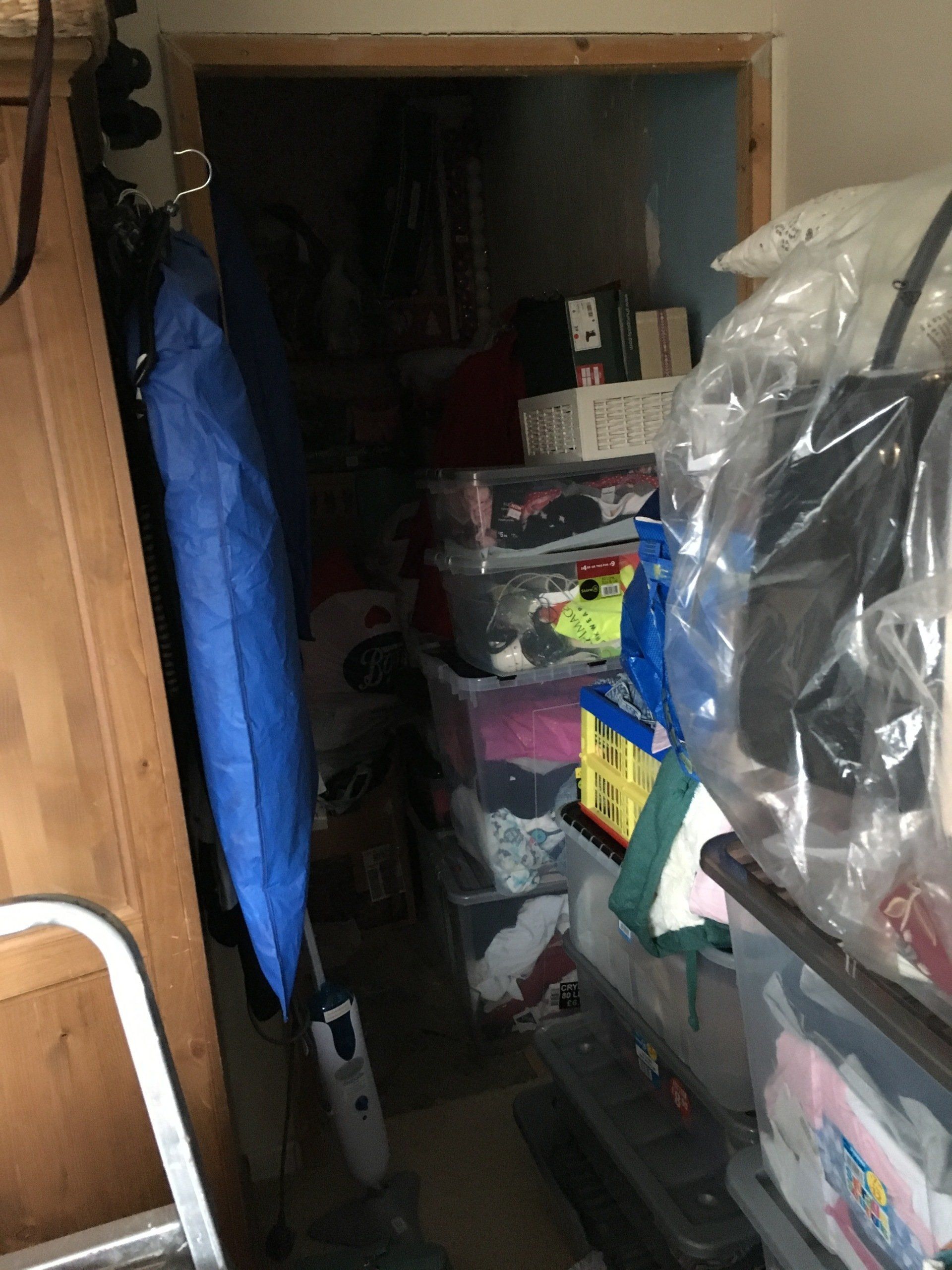 Spare bedroom used as dumping space