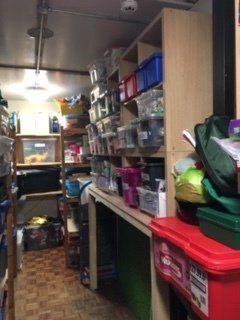 Storage used to organise After School Club