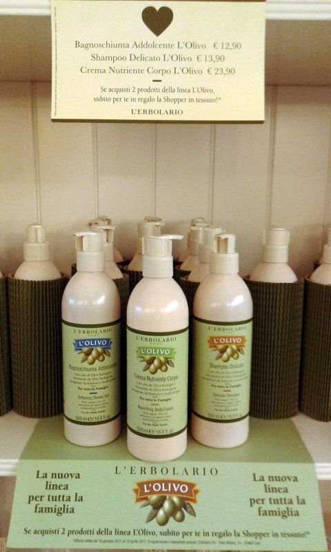prodotti de L'Erbolario all'olio d'oliva