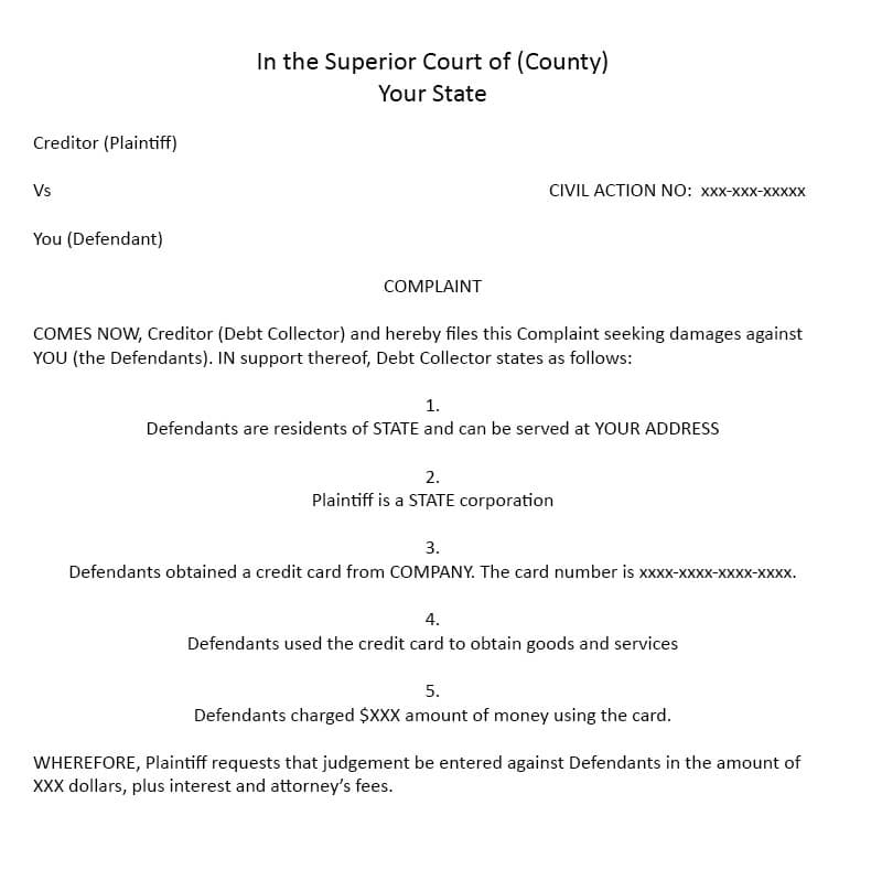 summons letter sample
