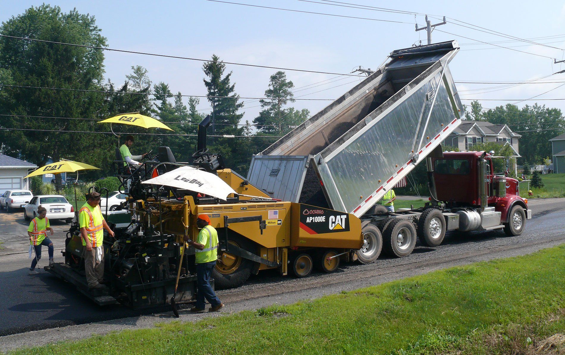 Our team working on parking lot construction in the Buffalo, NY area