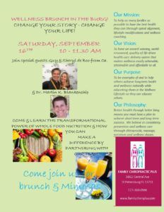 An advertisement for a wellness brunch in the burgh