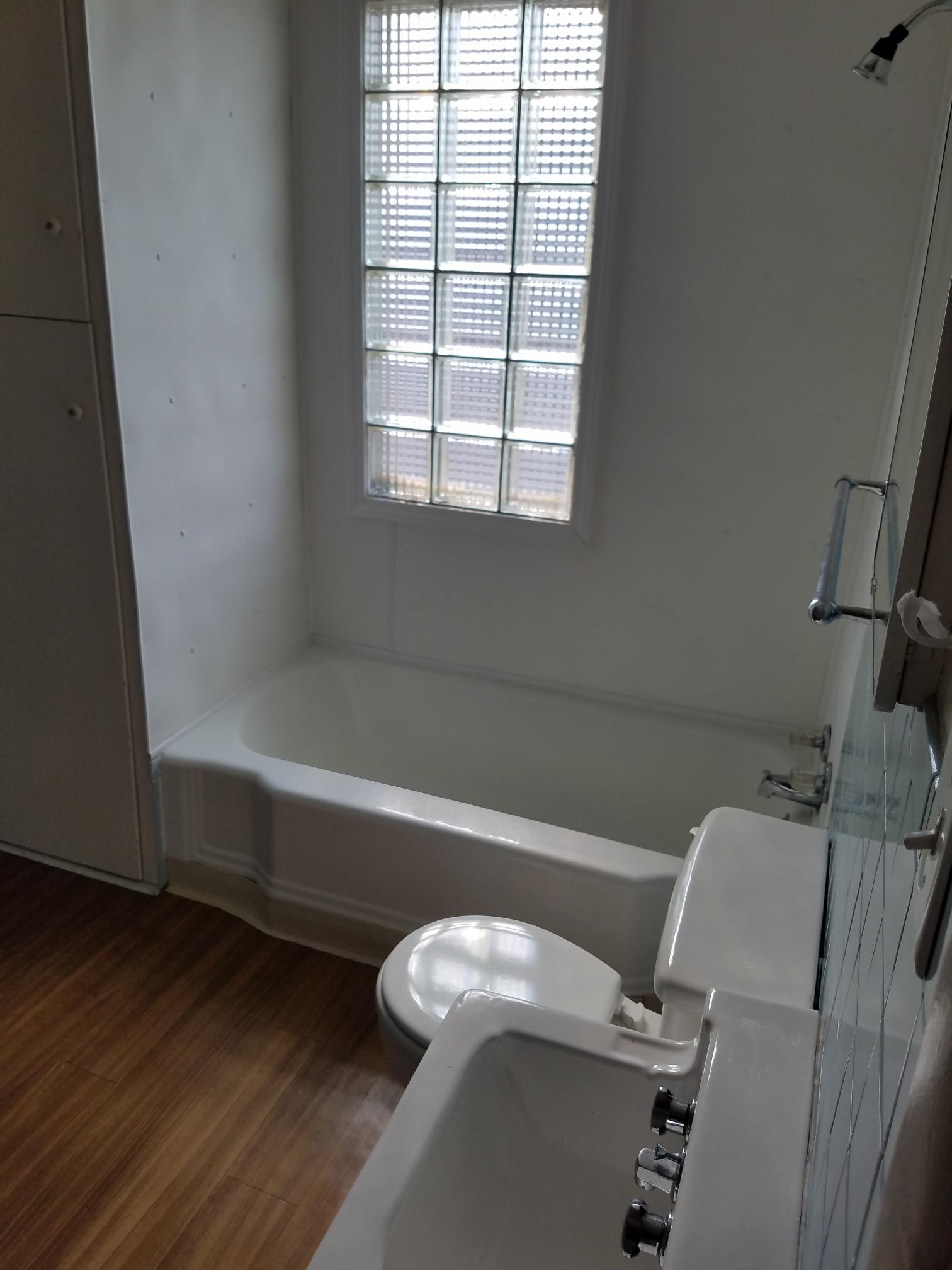 Interior of shower and bathroom