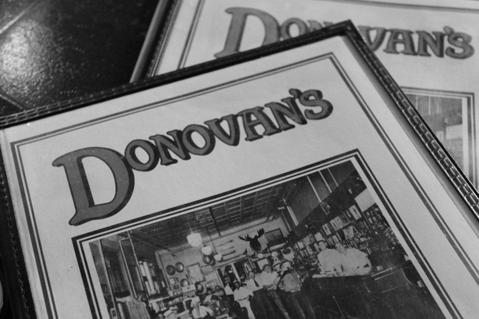 A black-and-white view of two restaurant menus for 