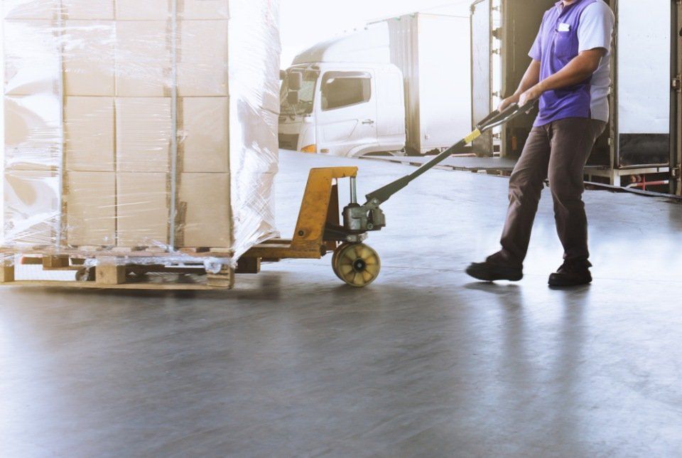 package being lifted with the help of a forklift