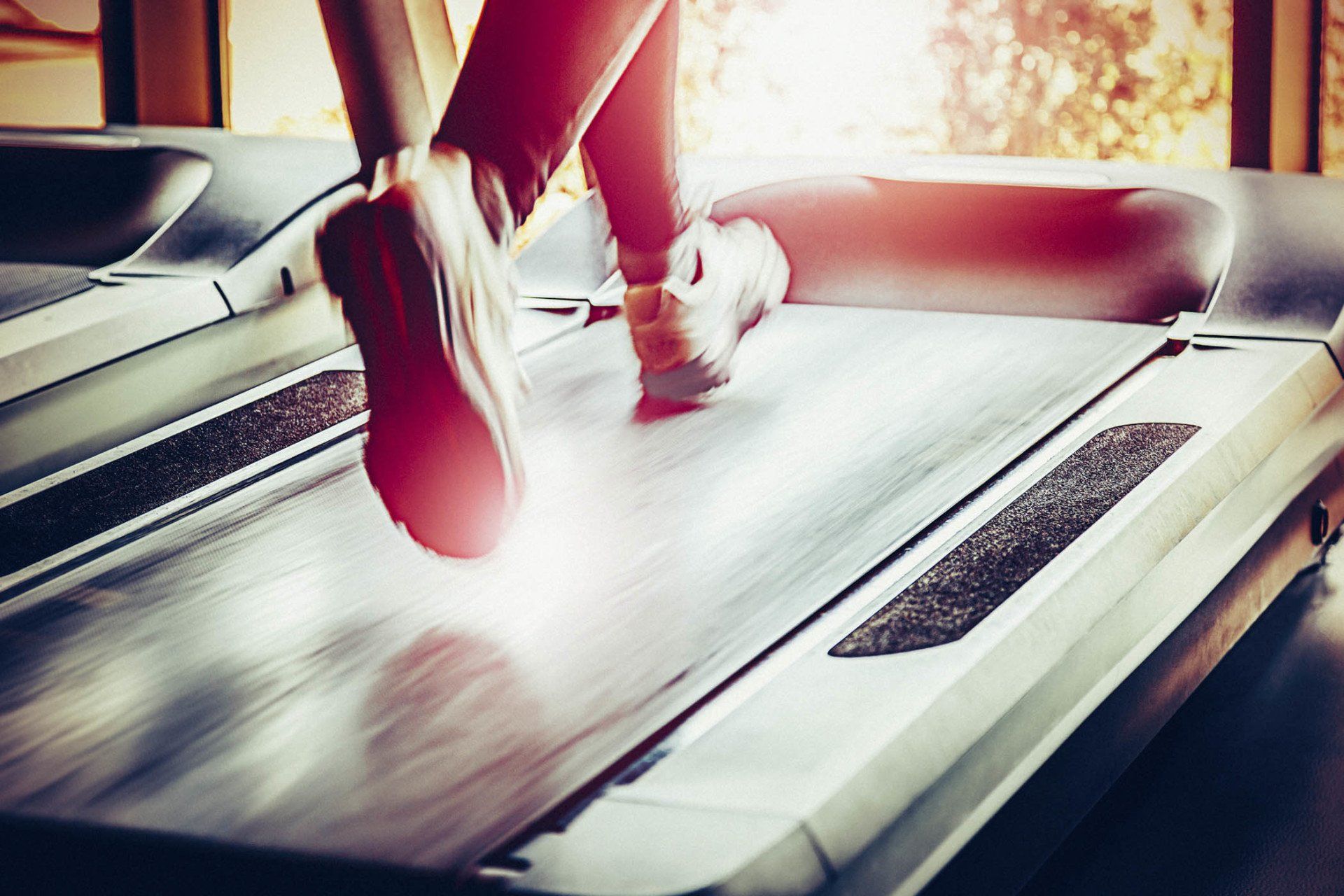 Woman running on treadmill