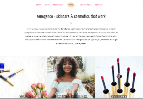 Skincare and cosmetics sample website design