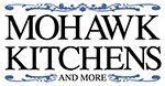 A logo for mohawk kitchens and more on a white background.