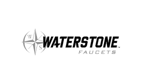 A black and white logo for waterstone faucets.