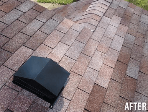A picture of a roof after being cleaned by a roof cleaning company.