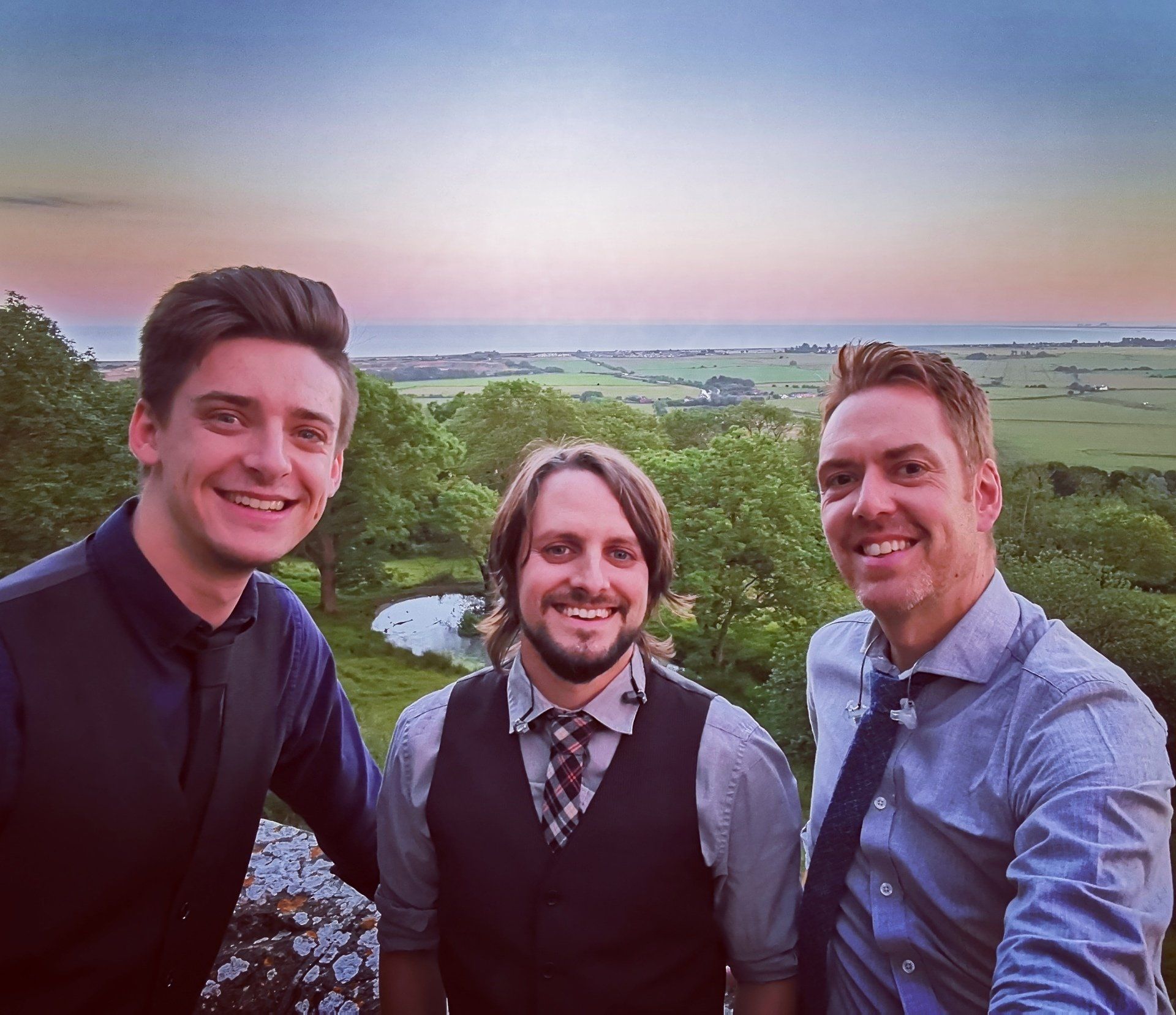 Matt, Jack and Nick of award winning live wedding band The RockPins at Lympne Castle Award Winning Live Wedding Band The RockPins