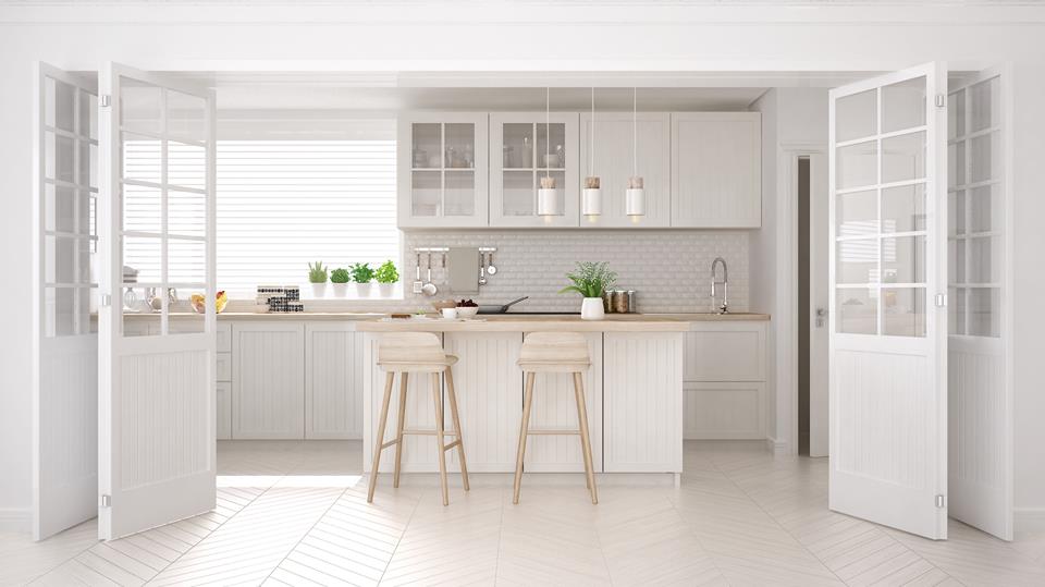 cucina in legno bianco