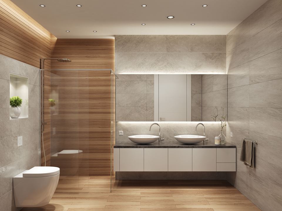 bagno con doppio lavandino