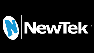 The newtek logo is on a black background.