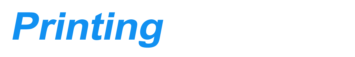 The word printing is written in blue on a white background