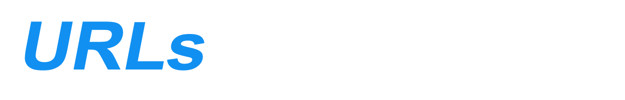The word urls is written in blue on a white background