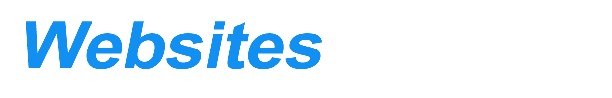The word websites is written in blue on a white background