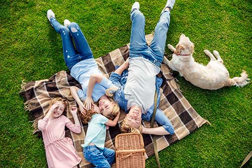 Family enjoying Lawn