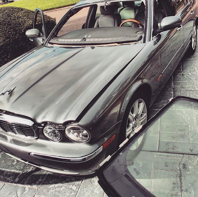 Gray Jaguar car
