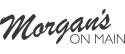The logo for morgan 's on main is black and white.