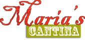 The logo for maria 's cantina is red and green