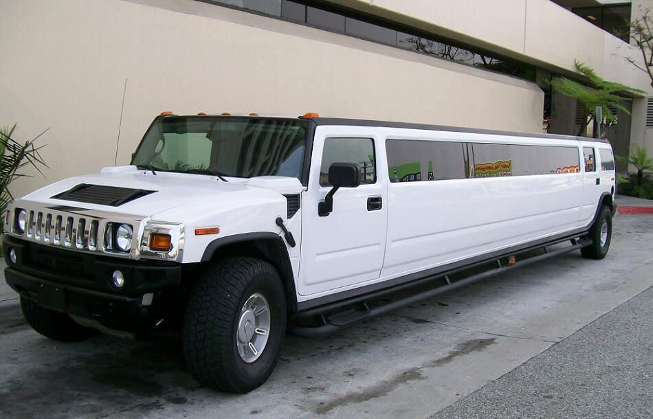 white LA hummer limo service