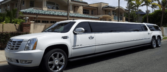 white escalade stretch limo rental LA