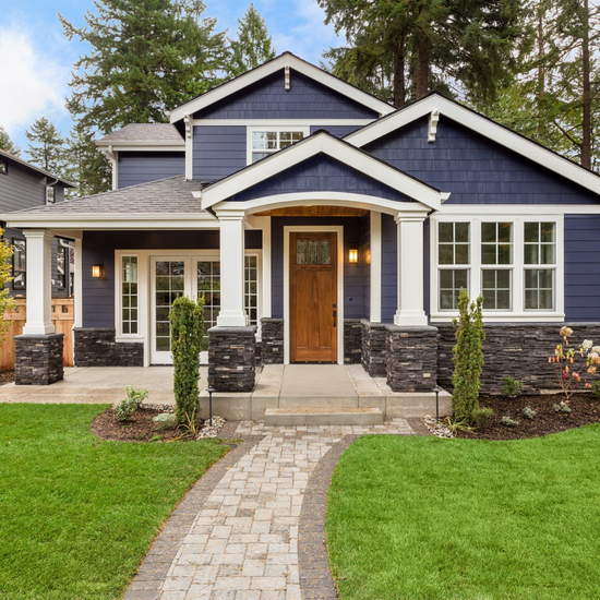 Modern Log Cabin Home in a Forest Environment