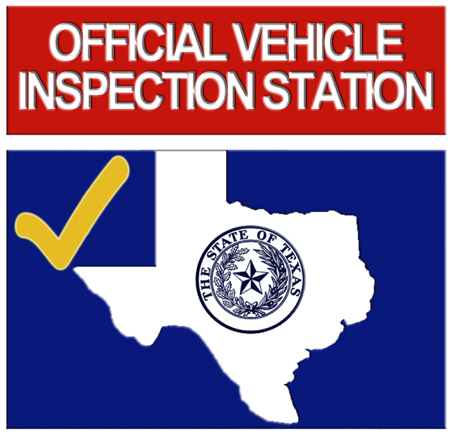 A logo for the official vehicle inspection station in Texas