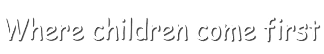 The words where children come first are on a white background