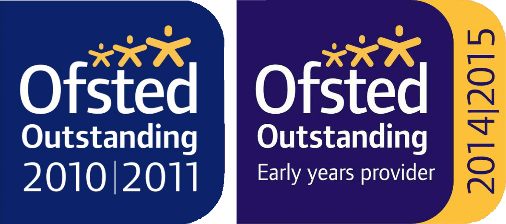 Two logos for ofsted outstanding 2010 2011 and 2014 2015