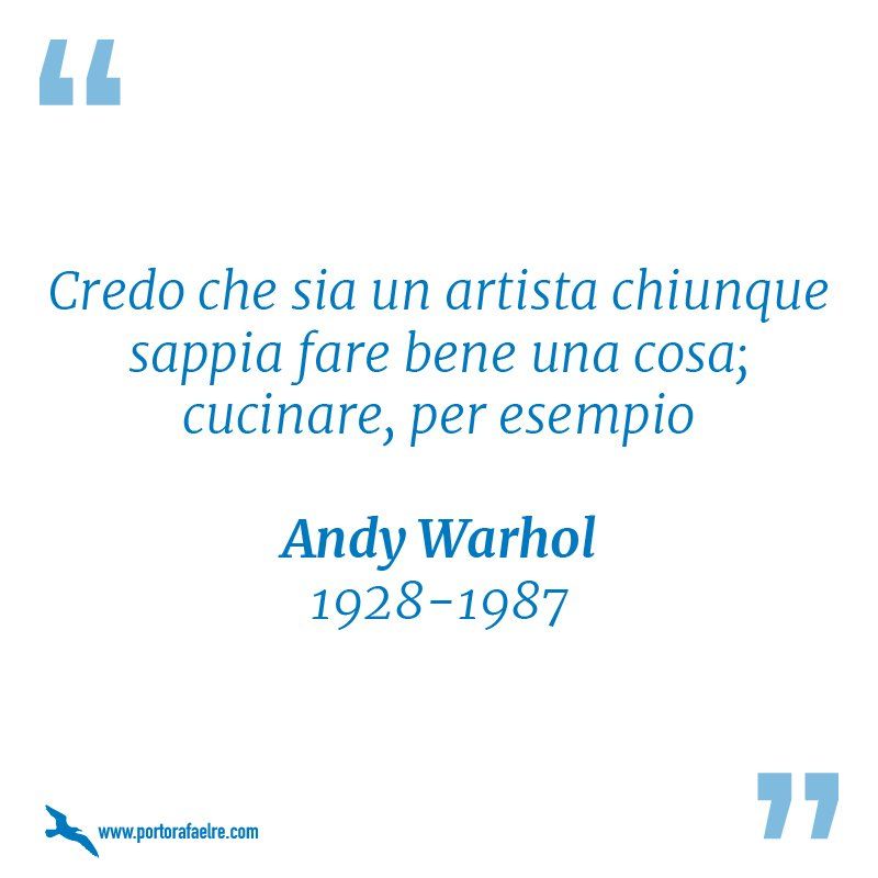 una citazione di Andy Warhol dal 1928 al 1987