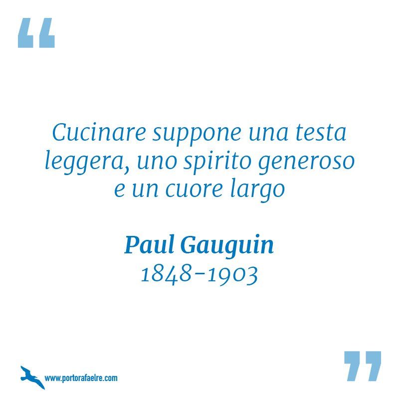 su sfondo bianco è raffigurata una citazione di Paul Gauguin 1848-1903