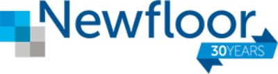 Un logo blu e bianco per il nuovo pavimento 30 anni