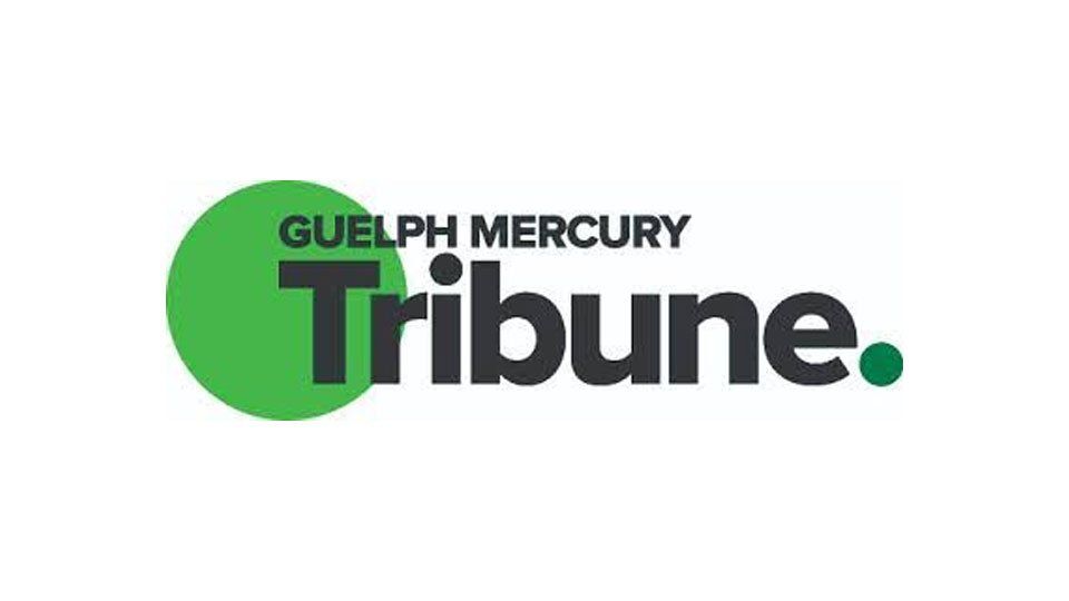 The logo for the guerlph mercury tribune is green and black.