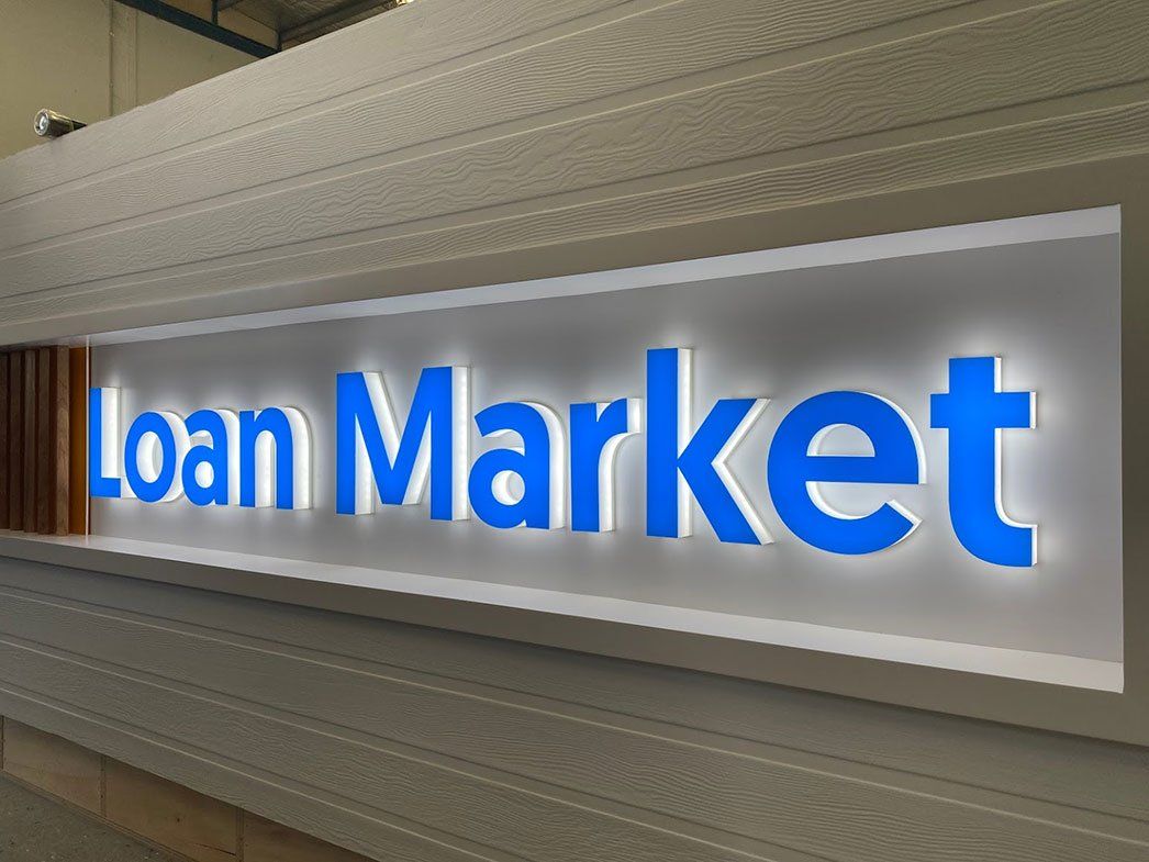 Blue 3d Logo On White Wall — Signage In Acacia Ridge, QLD