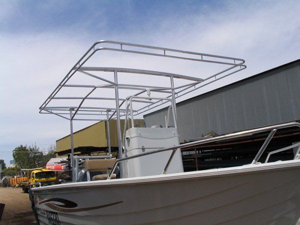 metal work on a boat