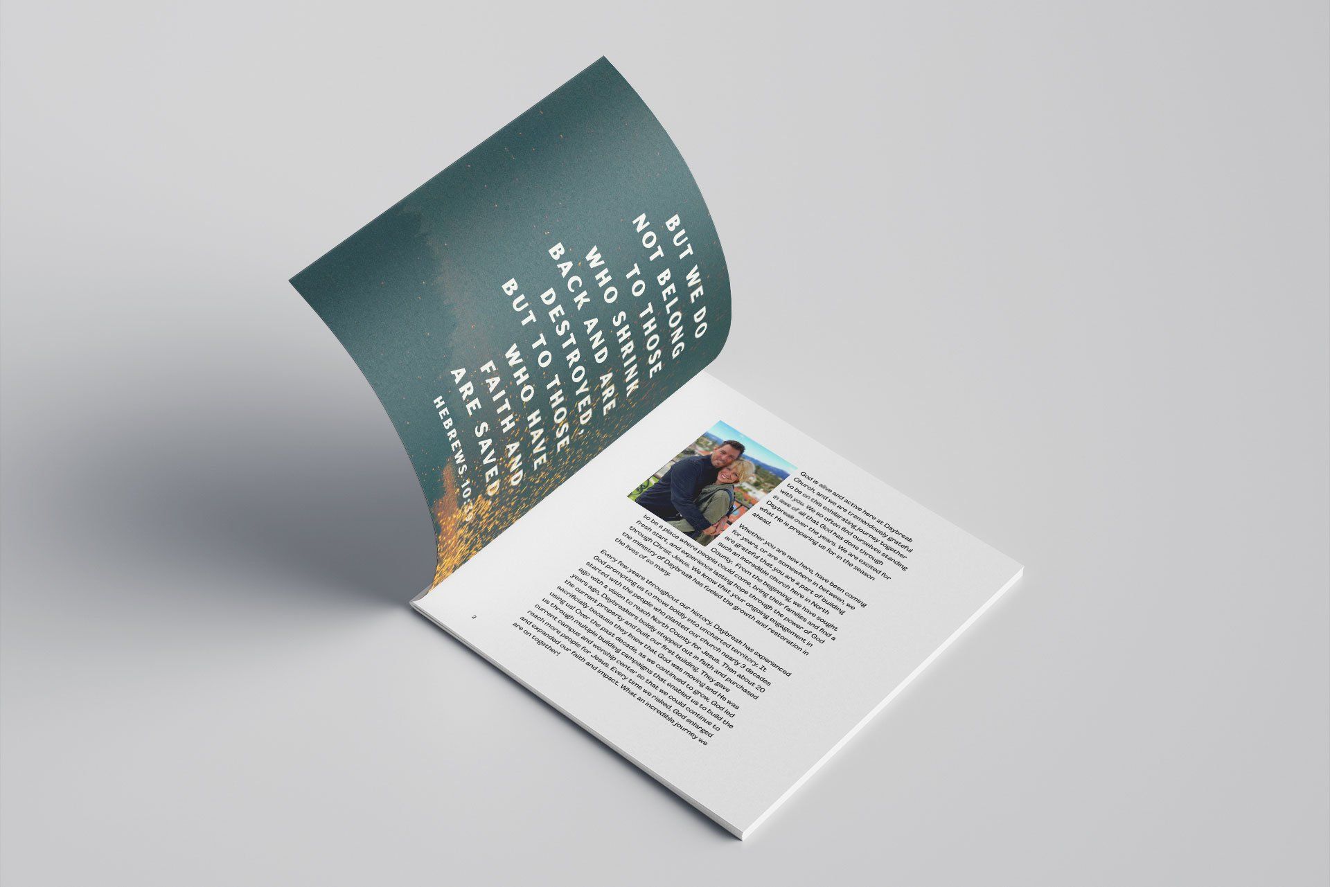 A book is open to a page with a picture of a man on it.