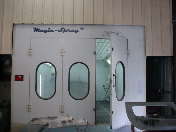 White paint booth, 