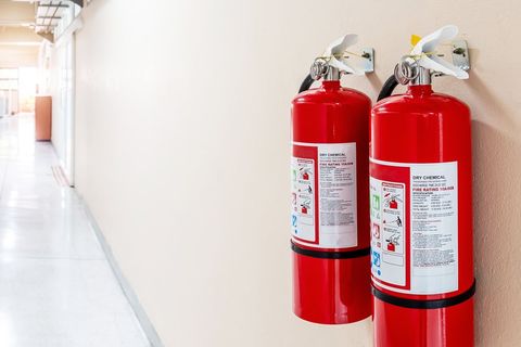 Two Fire Extinguishers on Wall Way — La Habra, CA — Five Star Fire Protection Two Fire Extinguishers on Wall Way — La Habra, CA — Five Star Fire Protection