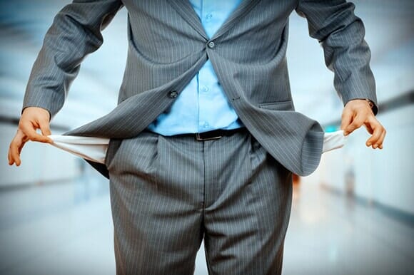 Businessman Showing Empty Pocket — Bankruptcy Lawyer in Matthews, NC