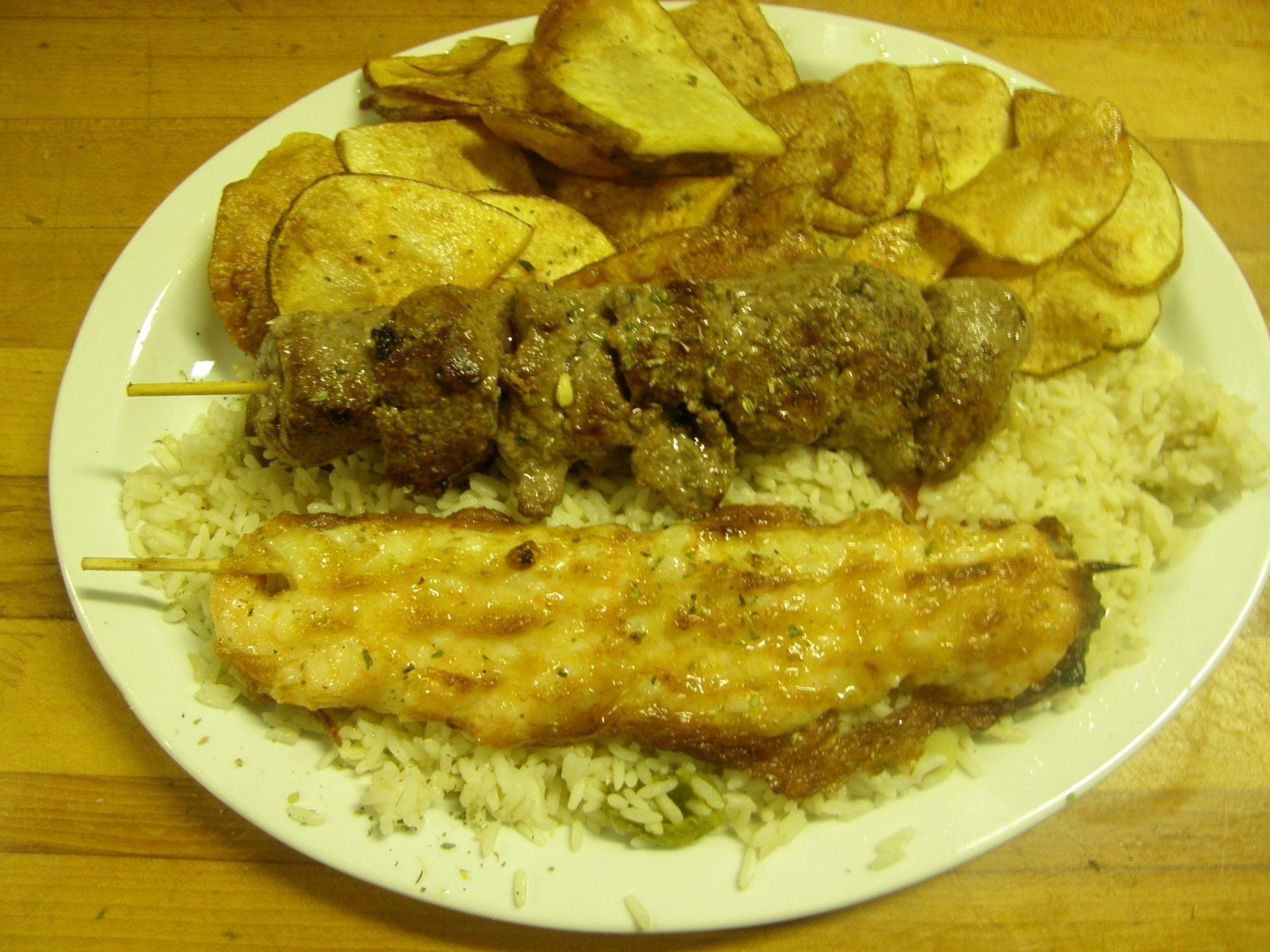 Brochettes grecques avec riz