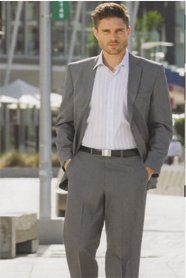 man wearing grey suit