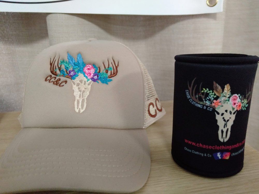 heat pressed image on hat